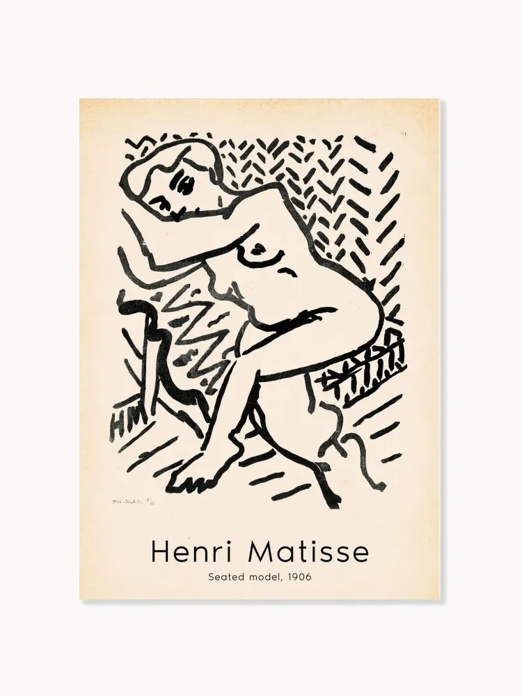 Poster and Frame Постер Henri Matisse - Seated Model