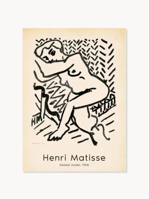 Poster and Frame Постер Henri Matisse - Seated Model