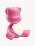Qeeboo Светильник настольный детский Teddy Love в форме мишки с сердцем, аккумуляторный, с диммером, 23х22х13 см, розовый — фото 1
