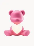 Qeeboo Светильник настольный детский Teddy Love в форме мишки с сердцем, аккумуляторный, с диммером, 23х22х13 см, розовый — фото 3