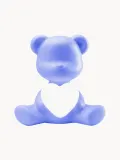 Qeeboo Светильник настольный детский Teddy Love в форме мишки с сердцем, аккумуляторный, с диммером, 23х22х13 см, голубой — фото 3