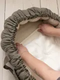Sebra Простыня в кокон для новорождённых Jersey из хлопкового трикотажа, 35х74 см, молочно-белая — фото 3