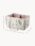 Sebra Корзина для хранения детских вещей Diaper Caddy из хлопка ручной работы, 25х18х15 см, молочно-белая с розовым и зелёным — фото 2