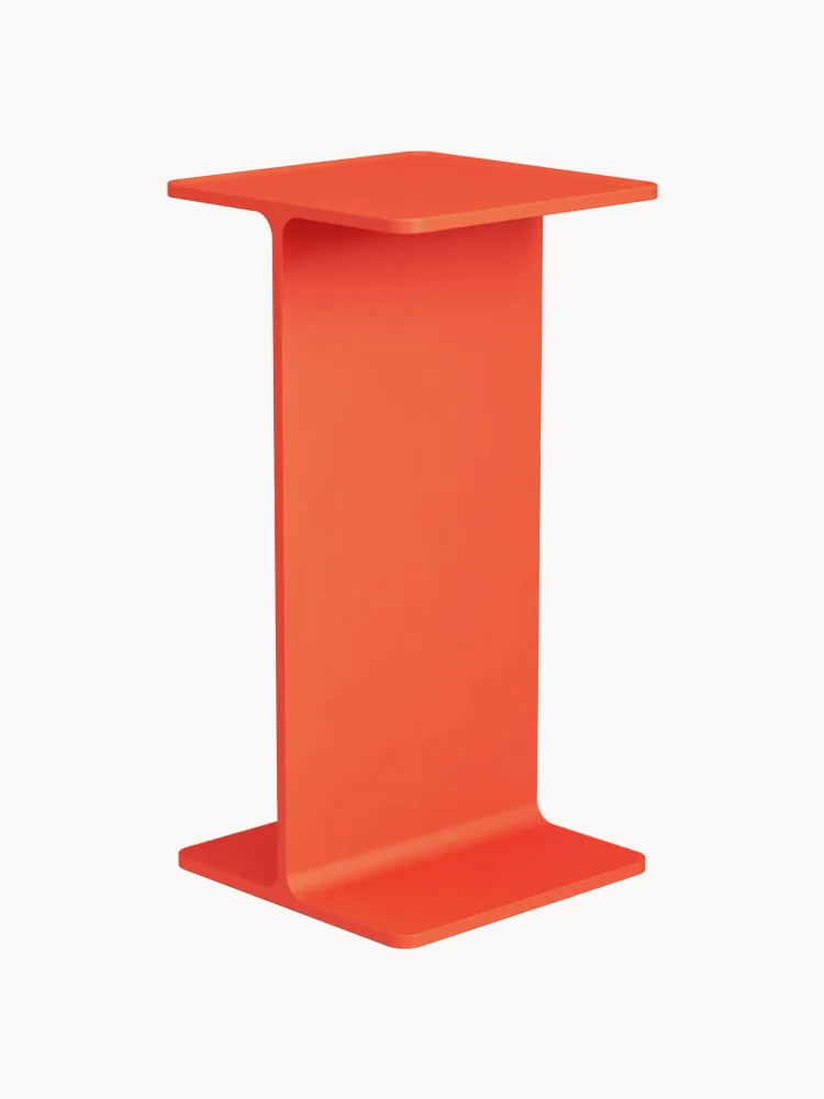 String Furniture Подставка декоративная Museum, постамент из алюминия для декора и растений, 15х15 см, высота 30 см, оранжевая