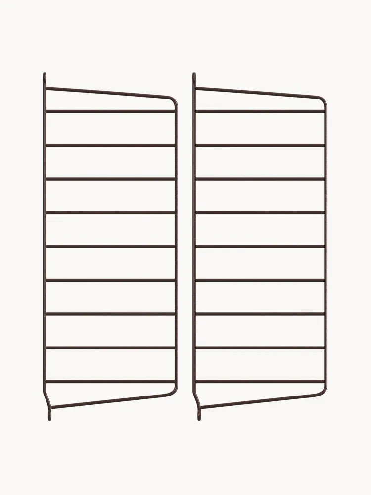 String Furniture Панель настенная String System для стеллажа из стали с порошковой окраской, 20 x 50 см, тёмно-коричневая