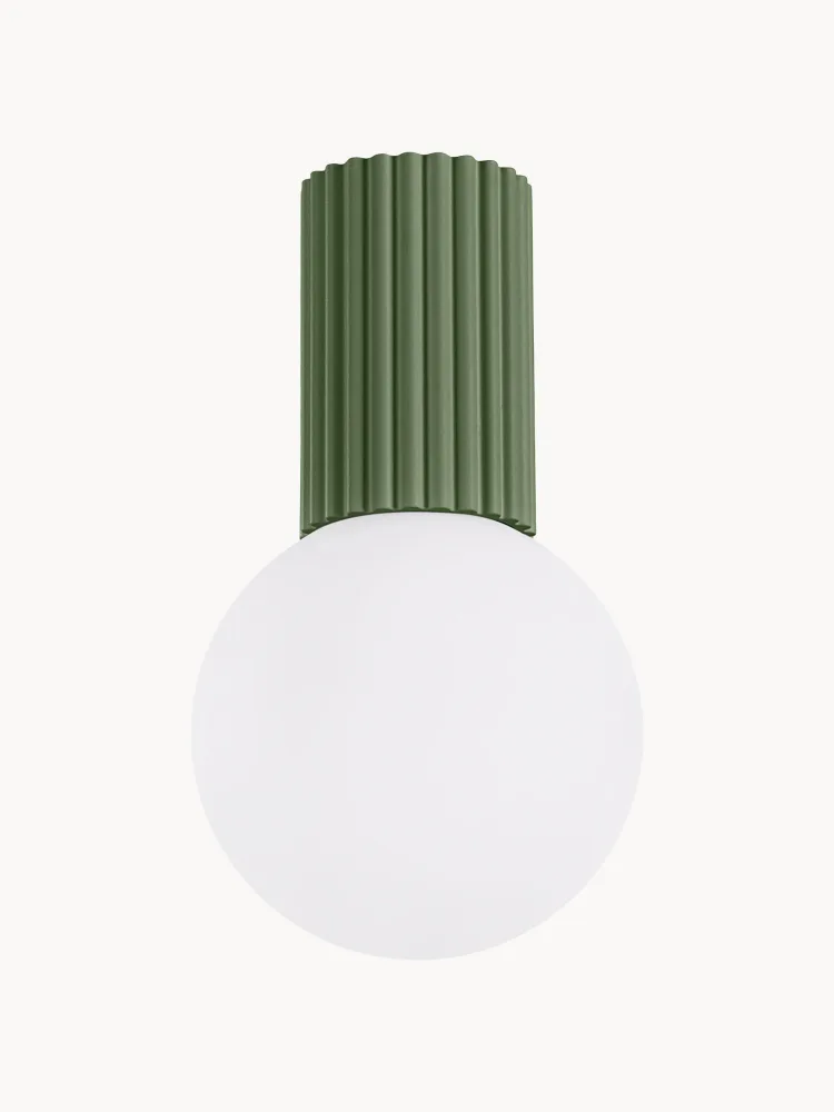 Потолочный светильник Orbital со стеклянным плафоном, оливковый