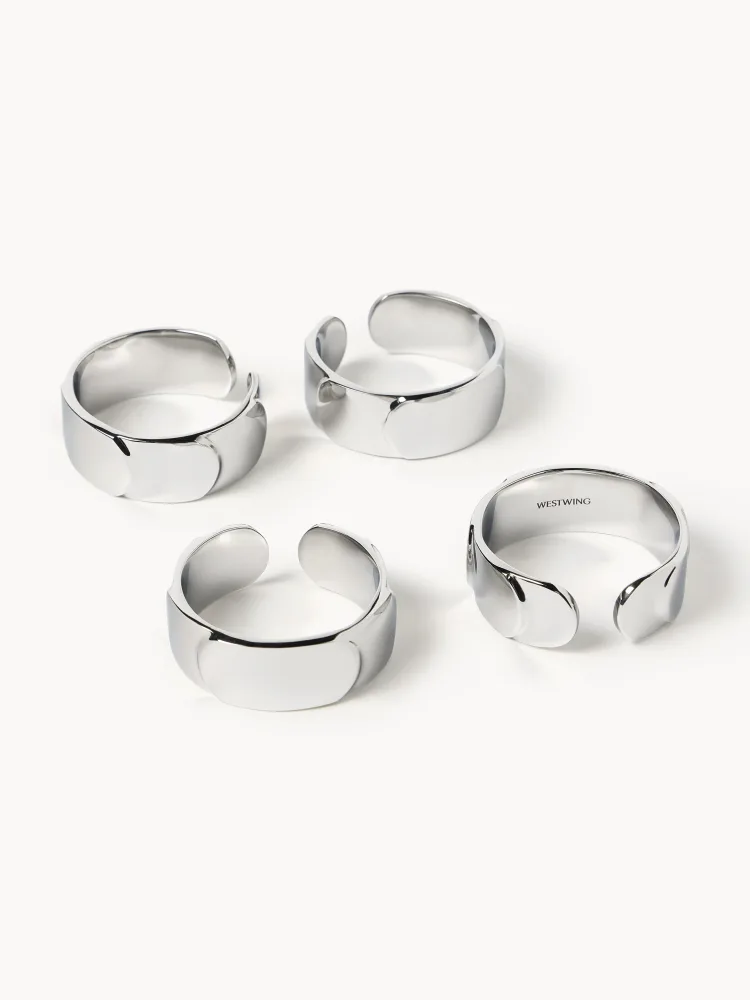 Кольцо для салфеток Westwing Collection Lea из нержавеющей стали, набор 4 шт