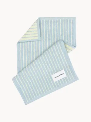 Maison Deux Полотенце гостевое Stripes, голубо-желтое