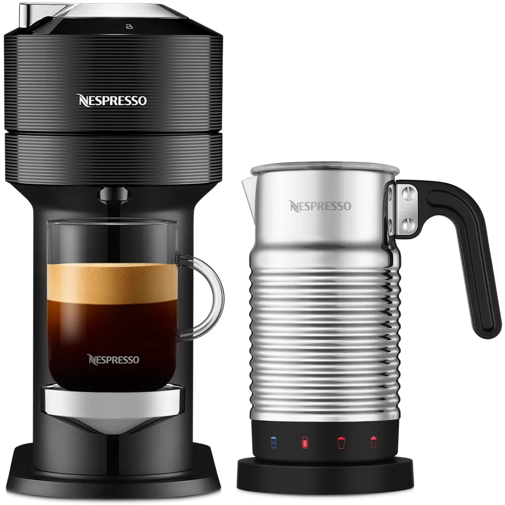 Кофемашина Nespresso Vertuo Next Premium классический чёрный и Aeroccino 4