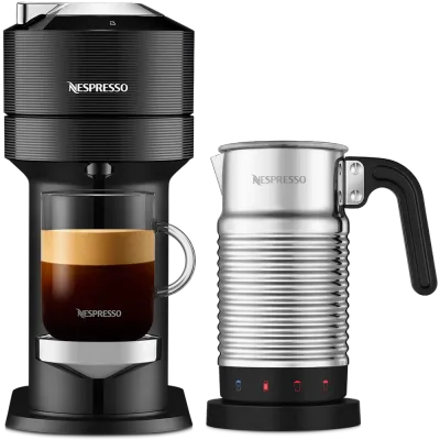 Кофемашина Nespresso Vertuo Next Premium классический чёрный и Aeroccino 4