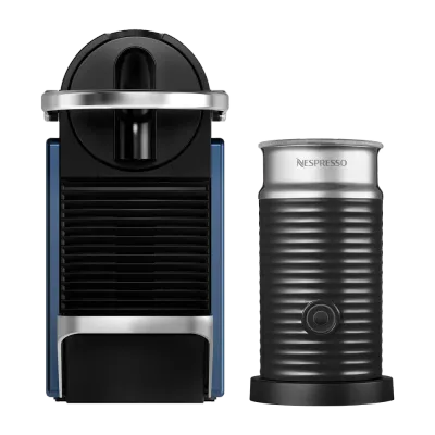 Кофемашина Nespresso Pixie тёмно-синяя и Aeroccino 3
