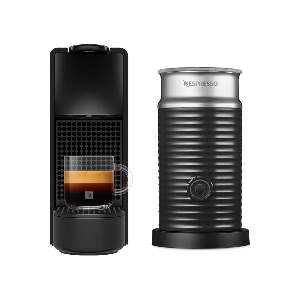 Кофемашина Nespresso Essenza Mini матовая антрацитово-чёрная и Aeroccino 3