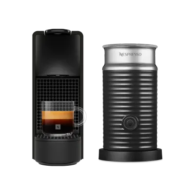 Кофемашина Nespresso Essenza Mini матовая антрацитово-чёрная и Aeroccino 3