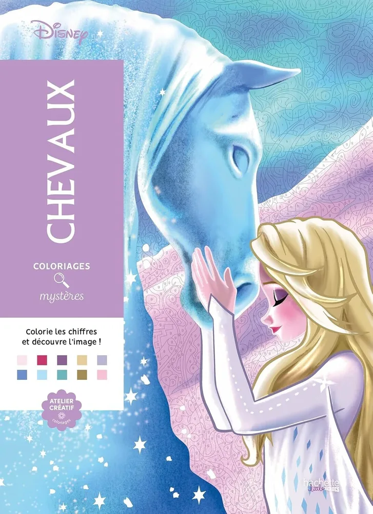 Hachette раскраска по номерам Coloriages mystères Disney - Chevaux, 112 стр.