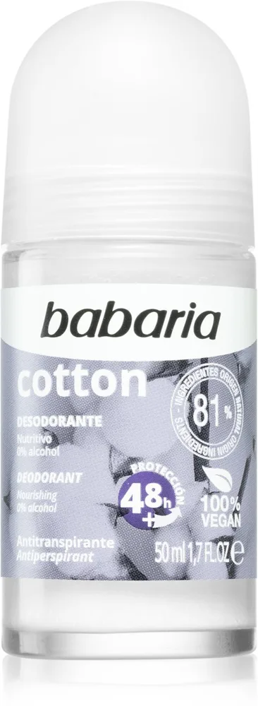 Babaria Deodorant Cotton - набор питательных шариковых антиперспирантов 5 шт. / 50 ml / GTIN 8410412280143