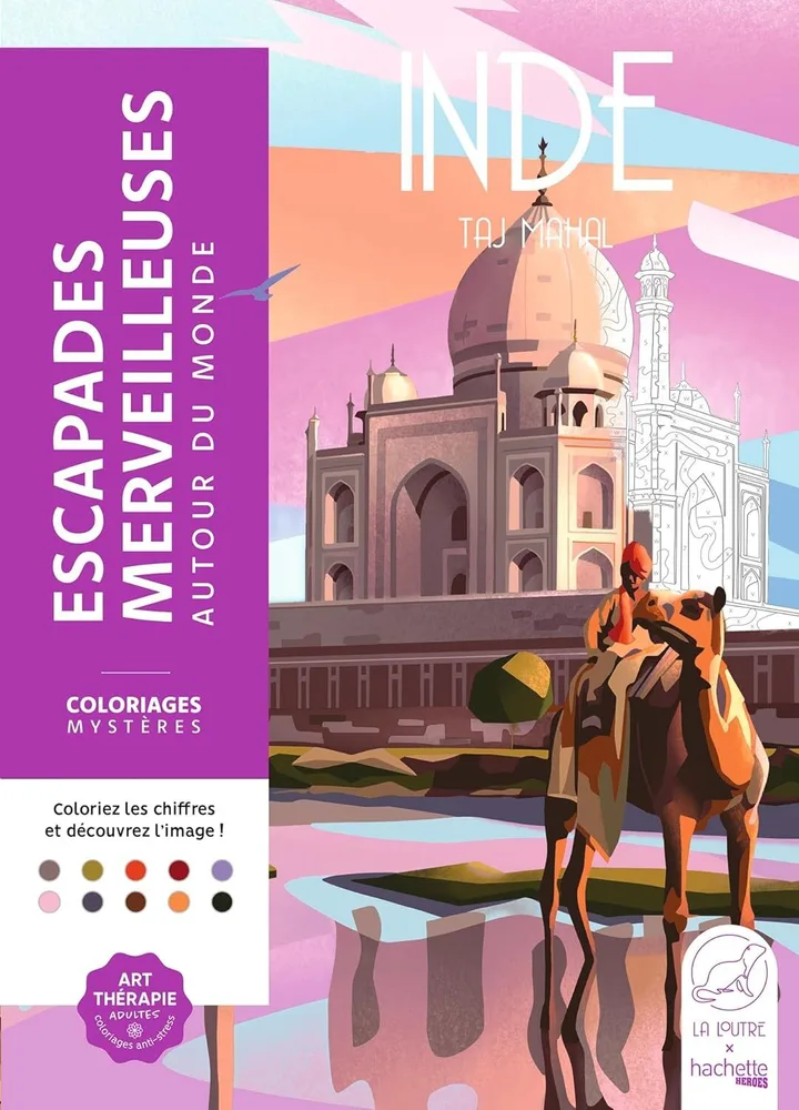 Раскраска по номерам Hachette Escapades merveilleuses - Autour du monde, 112 стр. (предзаказ 27.08.2025)