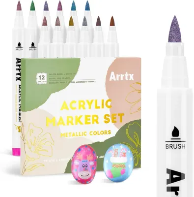 Arrtx акриловые маркеры, 12 шт, Métallique12A