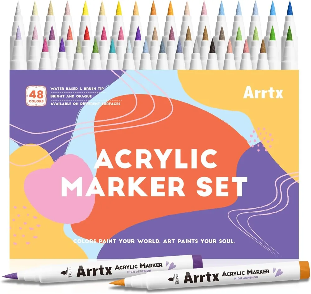 Arrtx акриловые маркеры, 48 шт