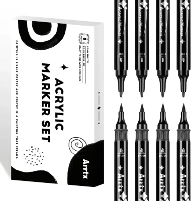 Arrtx акриловые маркеры, 8 шт Noir