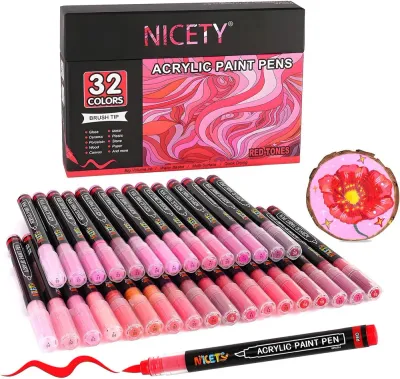NICETY акриловые маркеры 1-5 мм, 32 шт, Red