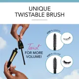 Bourjois Twist Up The Volume - Тушь для ресниц, увеличивающая объем с щеточкой 2 в 1, 8 мл, оттенок Ultra Black — фото 8