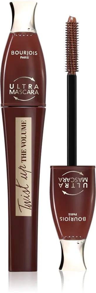Bourjois Twist Up The Volume - Тушь для ресниц, увеличивающая объем с щеточкой 2 в 1, 8 мл, оттенок Brown
