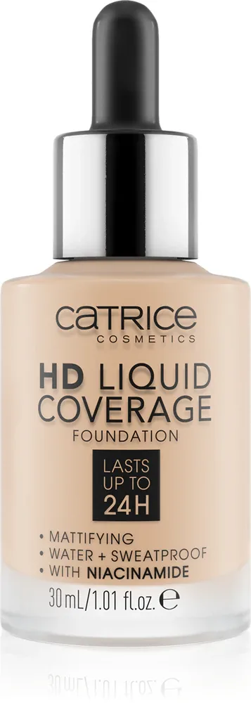 Catrice HD Liquid Coverage - Тональная основа, 30 мл, оттенок 010 Light Beige