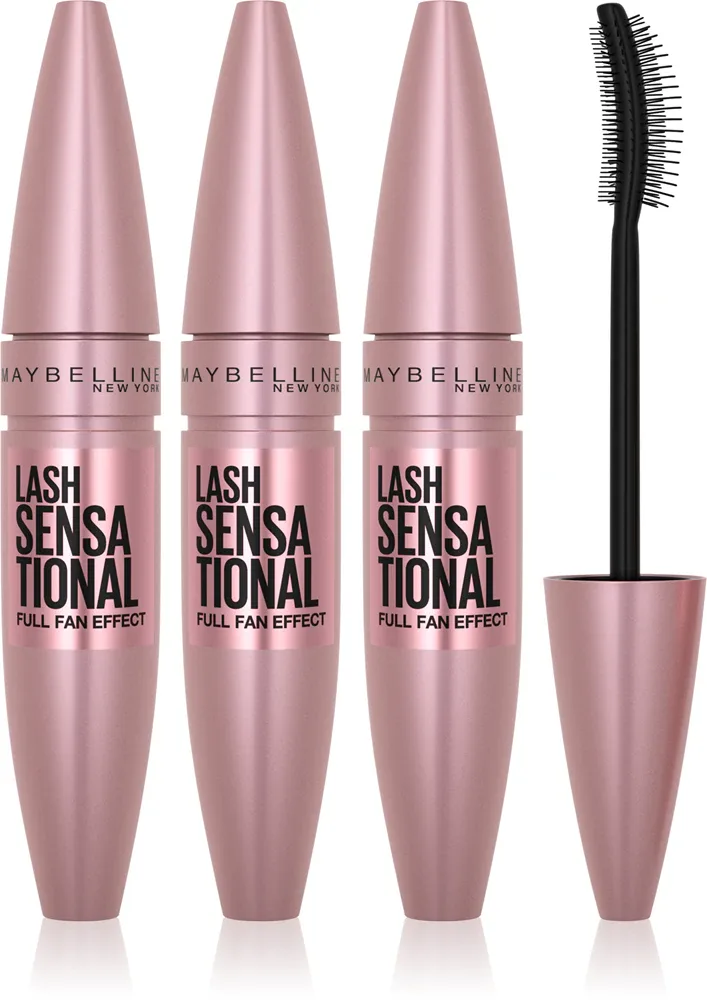 MAYBELLINE NEW YORK Lash Sensational - Тушь для ресниц, удлиняющая и утолщающая, оттенок 01 - Very Black 3 мл