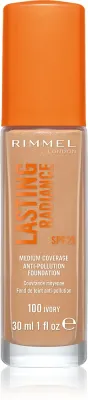 Rimmel Lasting Radiance - Тональная основа с SPF 25, осветляющая оттенок 100 Ivory, 30 мл
