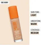 Rimmel Lasting Radiance - Тональная основа с SPF 25, осветляющая оттенок 100 Ivory, 30 ml — фото 4