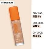 Rimmel Lasting Radiance - Тональная основа с SPF 25, осветляющая оттенок 103 True Ivory, 30 ml — фото 4