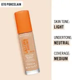 Rimmel Lasting Radiance - Тональная основа с SPF 25, осветляющая, 30 мл, оттенок 070 Porcelain — фото 4