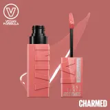 MAYBELLINE NEW YORK SuperStay Vinyl Ink - Долговременная помада в жидкой форме 100 CHARMED, 4 ml — фото 2