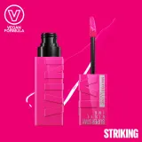 MAYBELLINE NEW YORK SuperStay Vinyl Ink - Долговременная помада в жидкой форме 150 STRIKING, 4 ml — фото 3