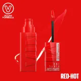 MAYBELLINE NEW YORK SuperStay Vinyl Ink - Долговременная помада в жидкой форме 25 RED HOT, 4 ml — фото 2