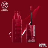 MAYBELLINE NEW YORK SuperStay Vinyl Ink - Долговременная помада в жидкой форме 35 CHEEKY, 4 мл, оттенок 55 ROYAL — фото 2