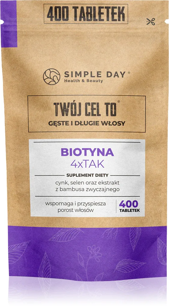 Twoj Cel To Biotyna 4xTAK z naturalnym krzemem - Таблетки для волос, кожи и ногтей, 400 tabletek