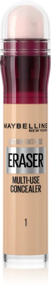 MAYBELLINE NEW YORK Instant Anti Age Eraser - Корректор в жидкой текстуре с аппликатором в виде губки оттенок 01 Light, 6 ml