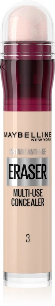 MAYBELLINE NEW YORK Instant Anti Age Eraser - Корректор в жидкой текстуре с аппликатором в виде губки оттенок 03 Fair, 6 ml