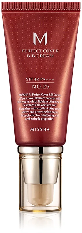 Missha M Perfect Cover - Крем ВВ с высокой защитой от УФ-лучей оттенок No. 25 Warm Beige SPF42/PA+++, 50 ml