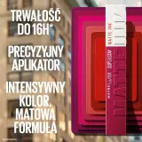MAYBELLINE NEW YORK SuperStay Matte Ink - Матовая жидкая помада для долговременного эффекта оттенок 25 Heroine, 5 ml — фото 3