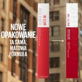 MAYBELLINE NEW YORK SuperStay Matte Ink - Матовая жидкая помада для долговременного эффекта оттенок 175 Ringleader, 5 ml — фото 4