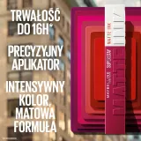 MAYBELLINE NEW YORK SuperStay Matte Ink - Матовая жидкая помада для долговременного эффекта, 5 мл, оттенок 05 Loyalist — фото 3