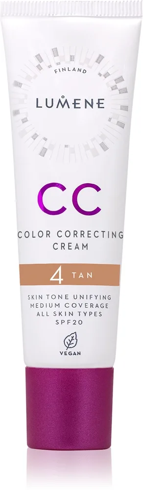 Lumene CC Color Correcting Cream - Корректирующий тональный крем оттенок 4 Tan (Neutral), 30 ml