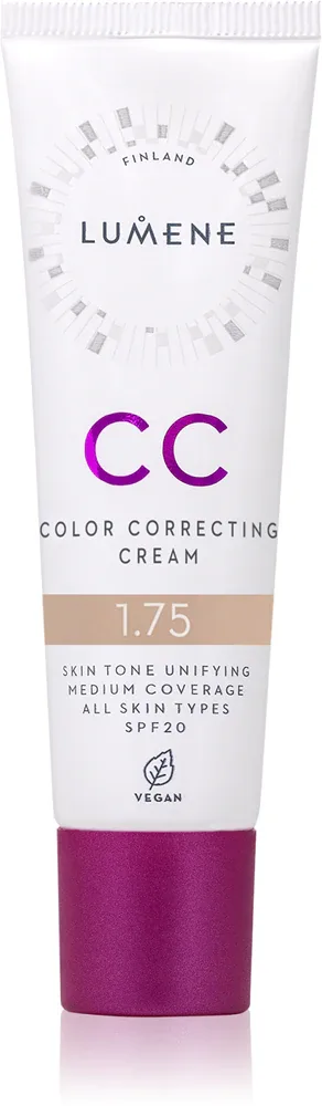 Lumene CC Color Correcting Cream - Корректирующий тональный крем, 30 мл, оттенок 1.75 (Neutral)