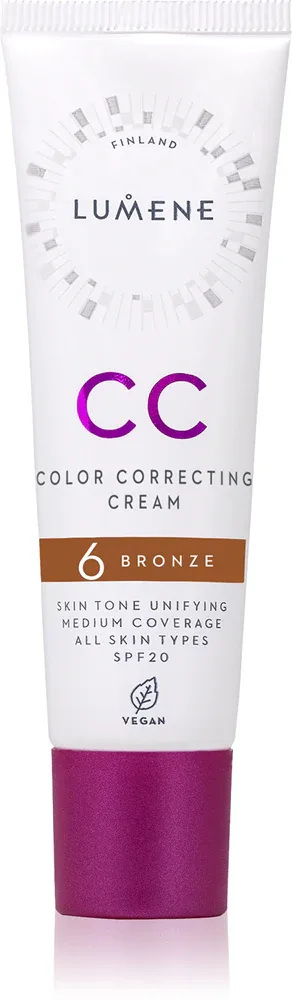 Lumene CC Color Correcting Cream - Корректирующий тональный крем, 30 мл, оттенок 6 Bronze (Neutral)