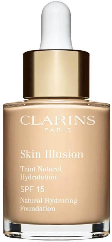 Clarins Skin Illusion Natural Hydrating Foundation - Розовое освещение увлажняющий тональный крем SPF 15 оттенок 101W Linen, 30 ml