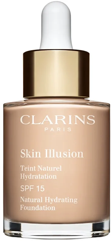 Clarins Skin Illusion Natural Hydrating Foundation - Розовое освещение увлажняющий тональный крем SPF 15 оттенок 102.5C Porcelain, 30 ml