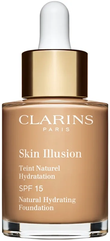 Clarins Skin Illusion Natural Hydrating Foundation - Розовое освещение увлажняющий тональный крем SPF 15 оттенок 110N Honey, 30 ml