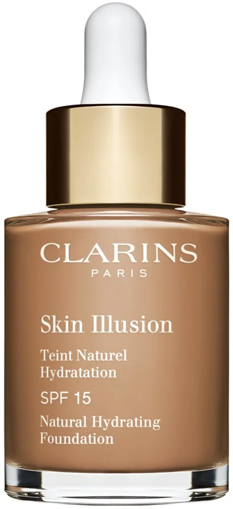 Clarins Skin Illusion Natural Hydrating Foundation - Розовое освещение увлажняющий тональный крем SPF 15 оттенок 113C Chestnut, 30 ml